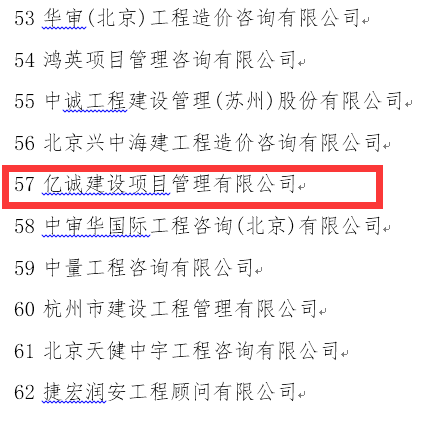 穩健發展,厚積薄發—億誠公司再次榮登全國造價咨詢企業百強榜 穩健發展,厚積薄發—億誠公司再次榮登全國造價咨詢企業百強榜