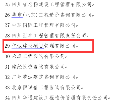 穩健發展,厚積薄發—億誠公司再次榮登全國造價咨詢企業百強榜 穩健發展,厚積薄發—億誠公司再次榮登全國造價咨詢企業百強榜